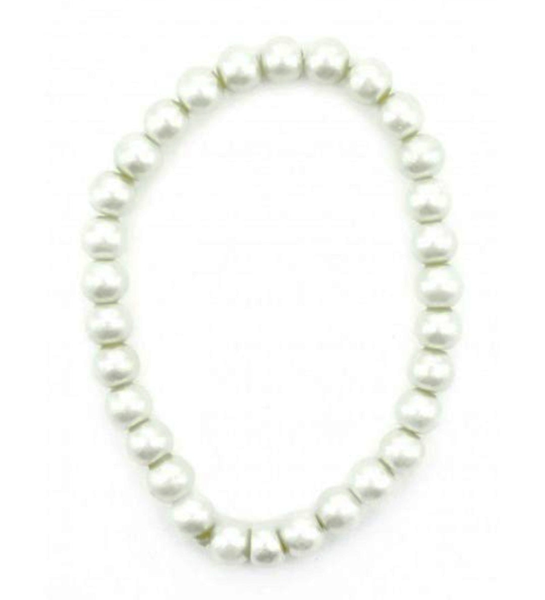 Pulsera elástica perla blanca clásica